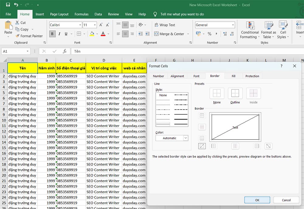 excel văn phòng