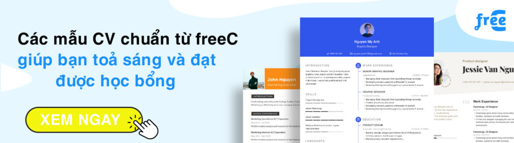 mẫu cv online xin học bổng