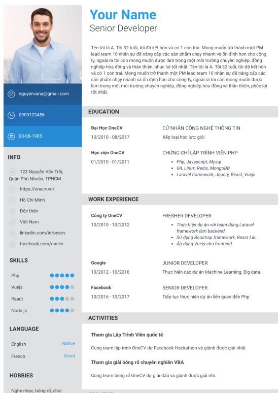 CV cho IT Helpdesk (cấp độ Junior)