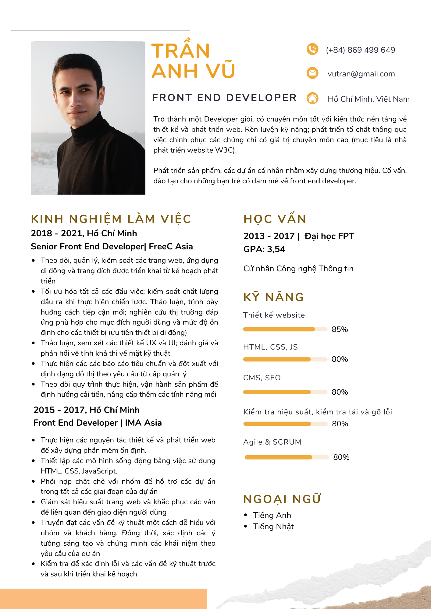 Cv Front End Developer 3 