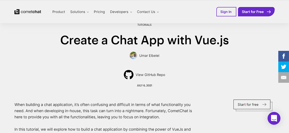 trang web chat with vue.js