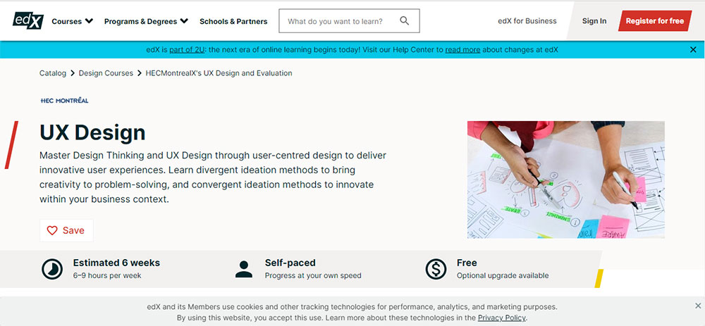 Khóa học UI UX miễn phí trên edX