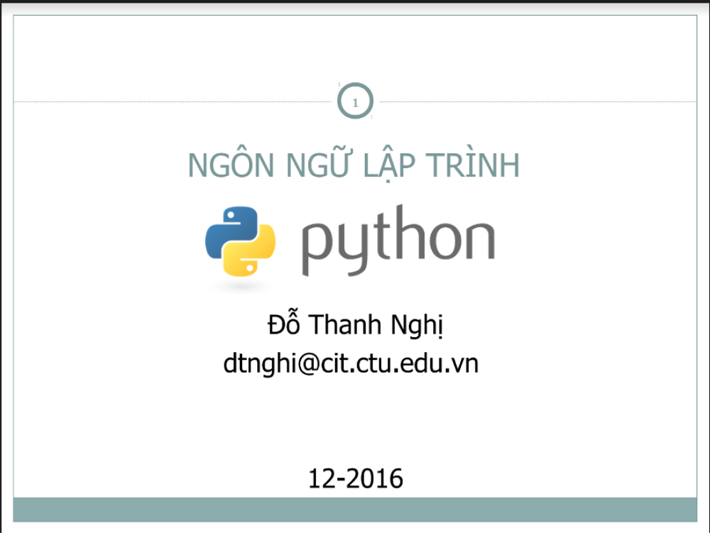 ebook Ngôn ngữ lập trình Python - Đỗ Thanh Nghị