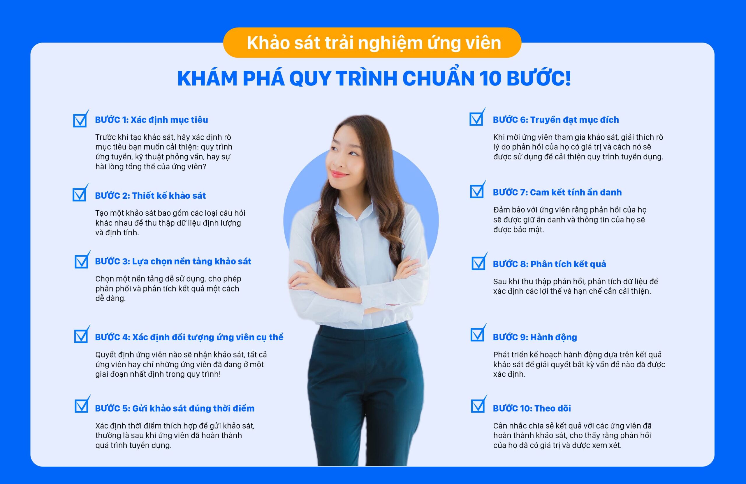 Khảo sát Trải nghiệm ứng viên: Khám phá quy trình chuẩn 10 bước